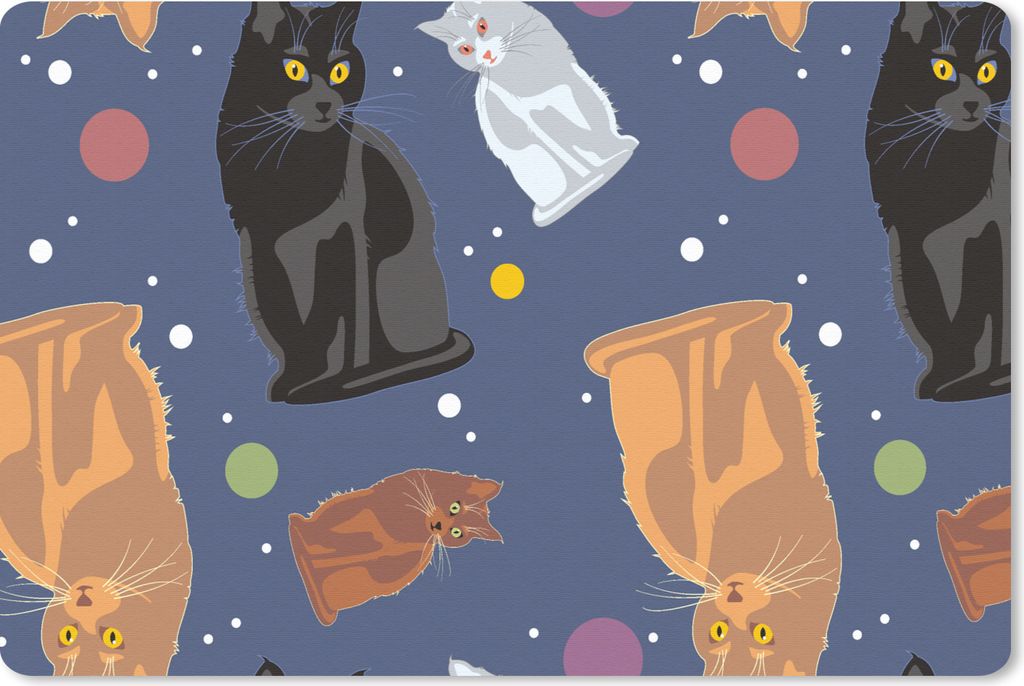 MuchoWow Mauspad Mousepad Muster - Katze - Weltraum - Jungen - Mädchen - Kinder - Kinder 27x18 cm - Mousepads - Maus Mat - Pad - Mausunterlage -...