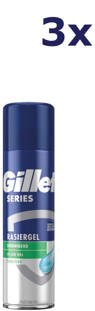 3x Gillette Series Scheergel Sensitive Skin 200 ml