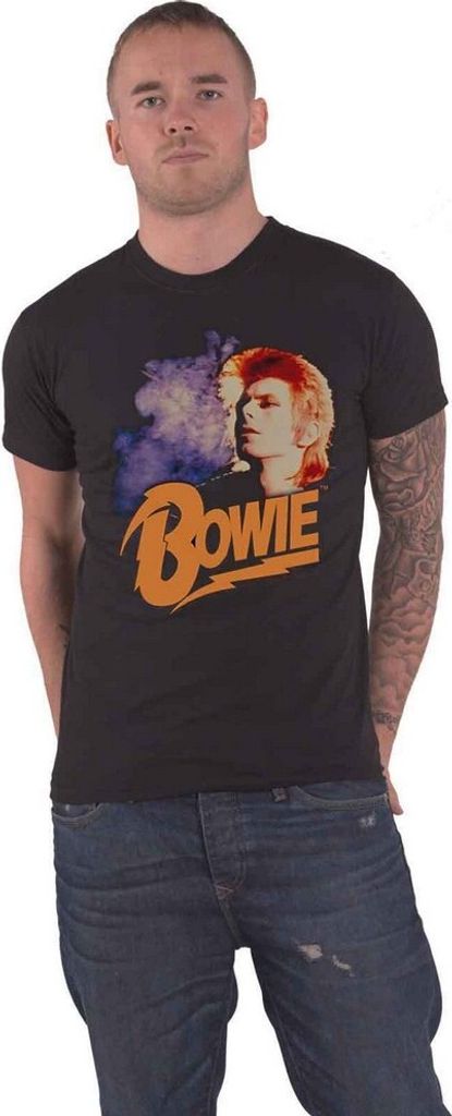David Bowie - T-Shirt für Herren/Damen Uni RO302 (S) (Schwarz)