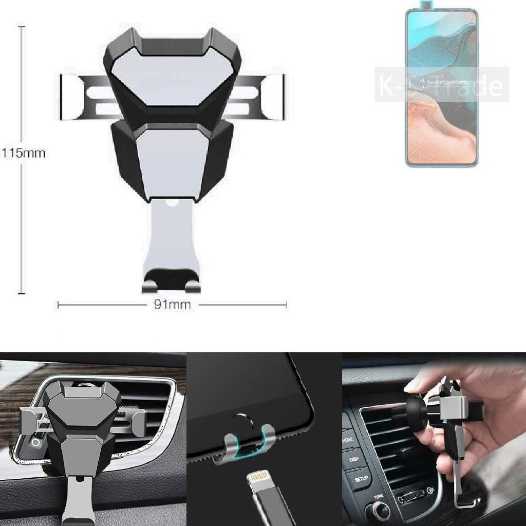 K-S-Trade Lüftungshalterung kompatibel mit Xiaomi Redmi K30 Pro Zoom kompakte Handy-Halterung Lüftungsschlitz Lüftungsgitter Autohalterung KFZ