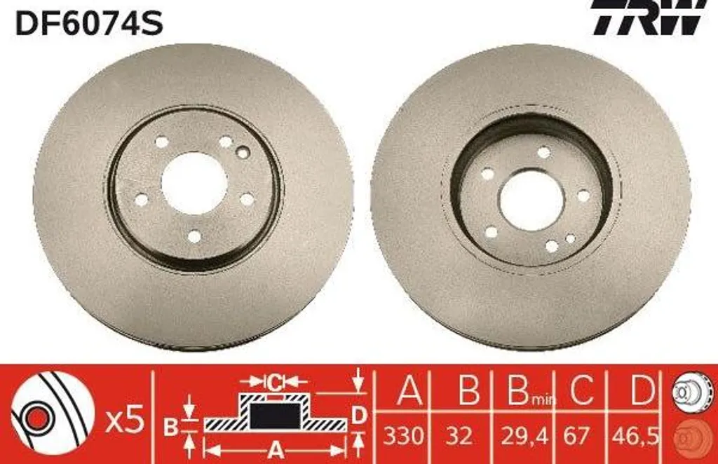 Disque de frein de remplacement pour Chrysler Crossfire et Mercedes SLK