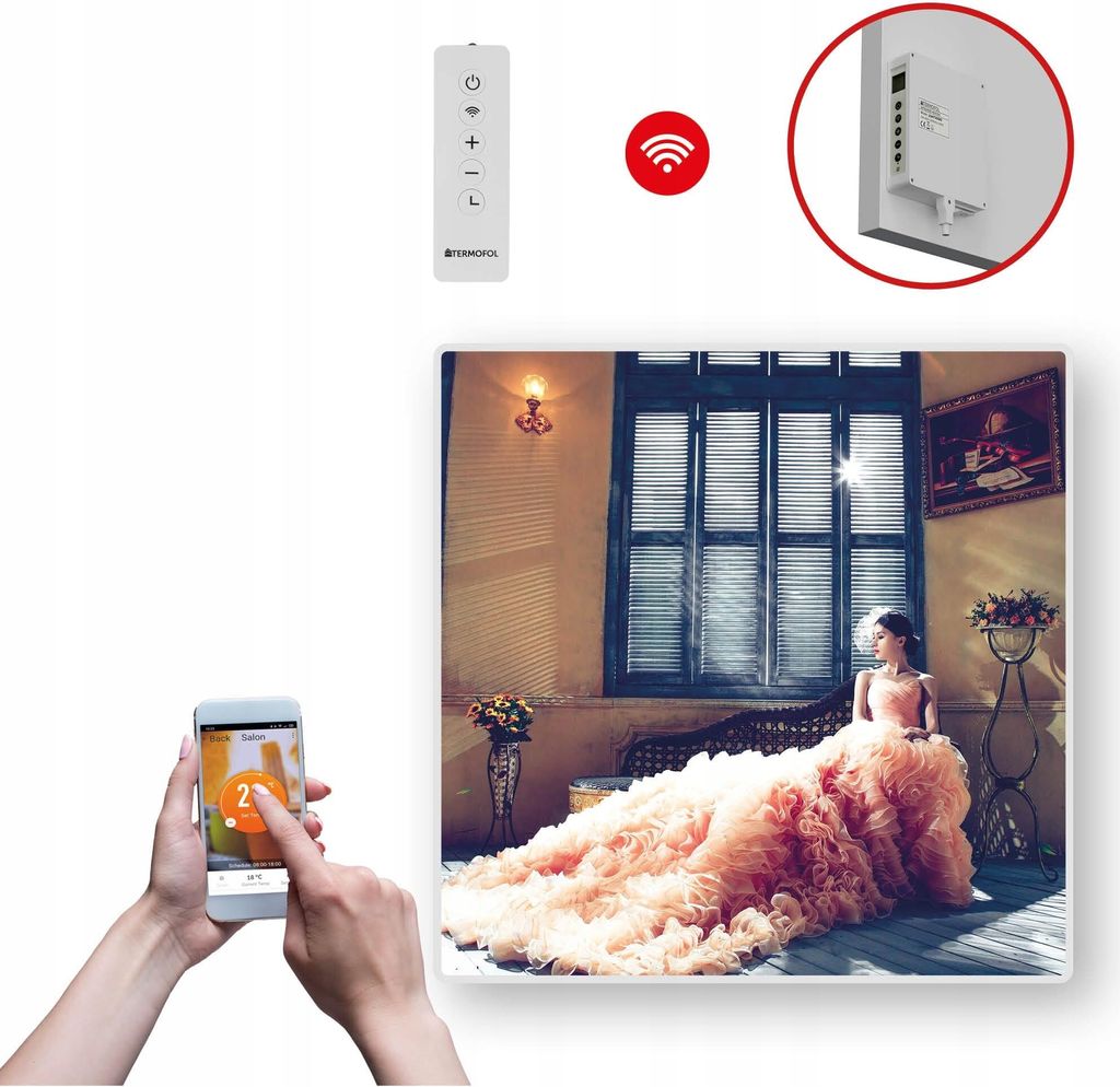 Termofol TF-SWT Infrarot Wandheizung - Wandheizung Elektrisch - Kleid - 350W - 60x60 cm