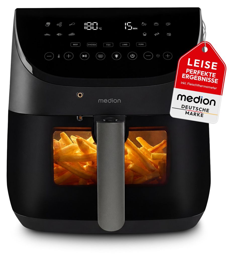 MEDION Airfryer XXL 6.6 L - Heißluftfritteuse mit Produktbild 
