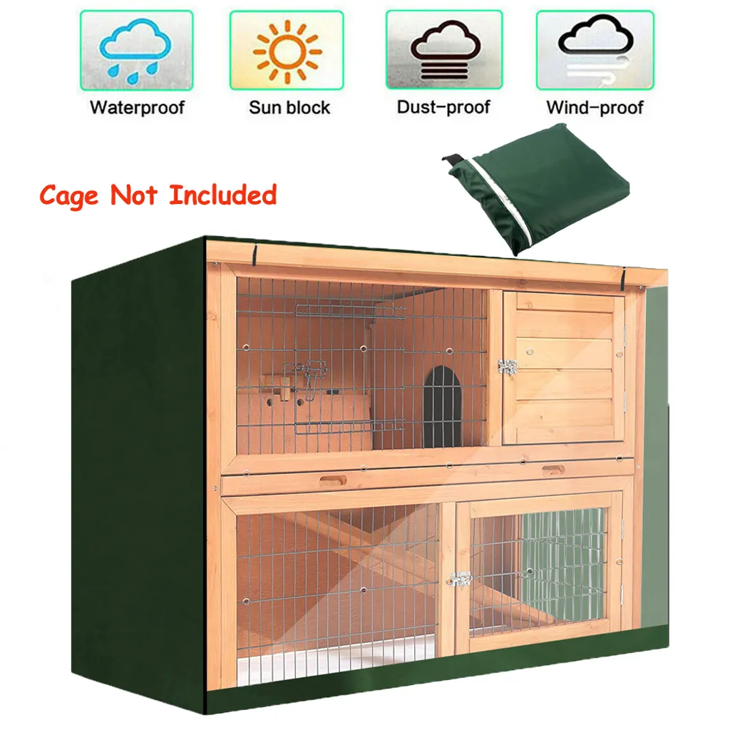 Couverture pour cage à lapins extérieure imperméable coloris vert sapin - 5