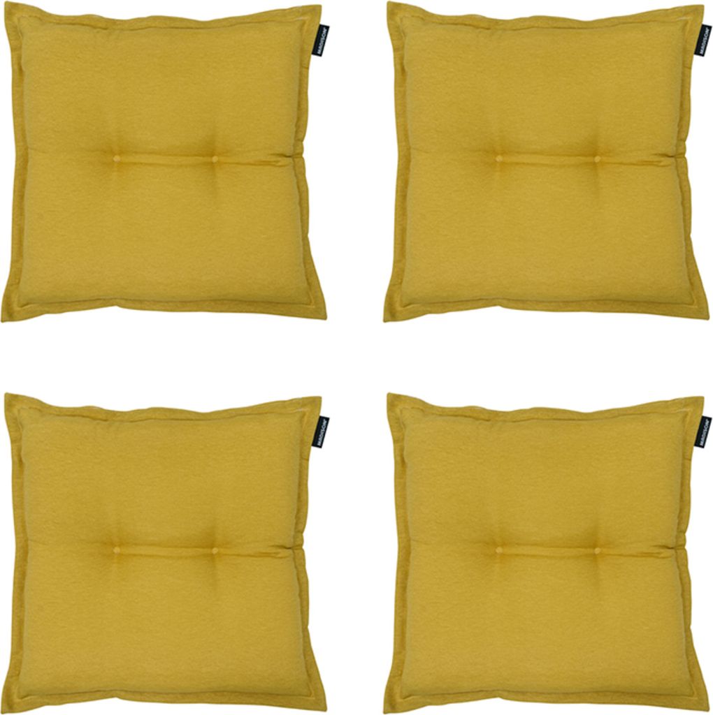 Madison - Sitzkissen Panama senf - Ca. 50x50 cm - 4er-Set