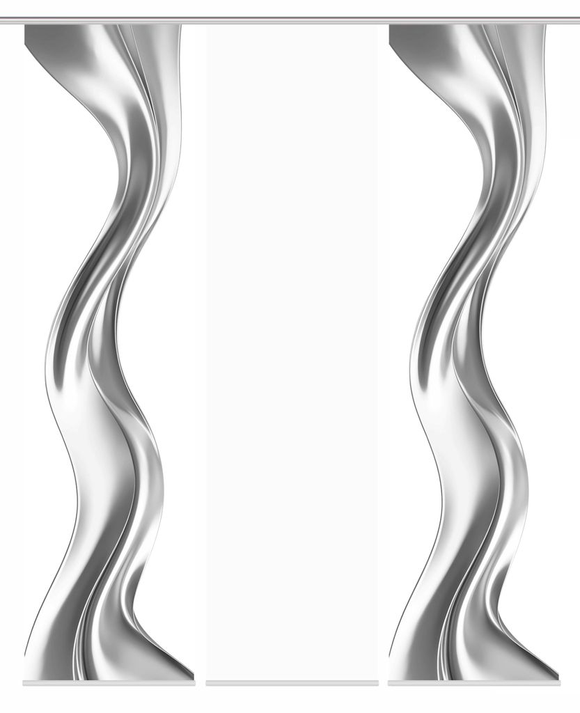 Schiebegardine OAKLEY, Seidenoptik, Digitaldruck, 245x60 cm, Wellenmotiv, mit Zubehör