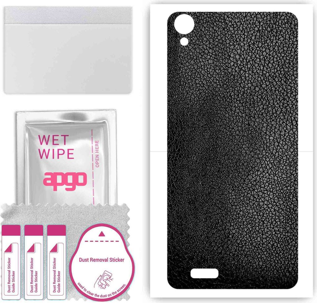 apgo Rückseite Schutzfolie, Skin, kompatibel mit Doogee X100, Hinten Displayschutzfolie aus Vinylfolie, kratzfest, einfache Montage - Schwarzes Leder