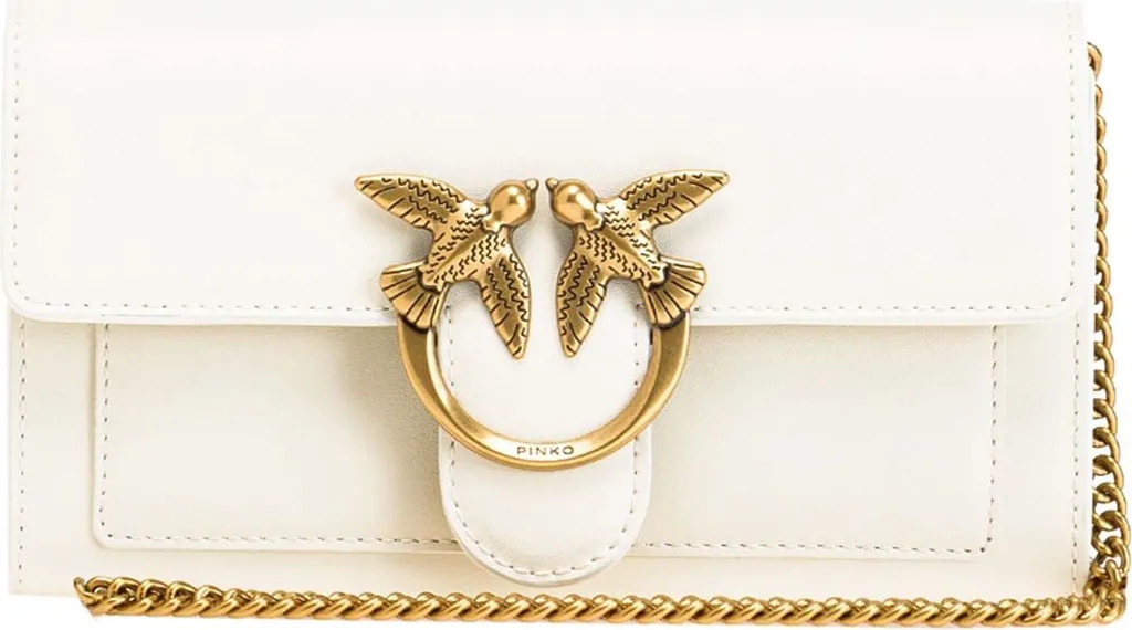 PINKO Sac à épaule Love One Wallet C White Antique Gold écru chic