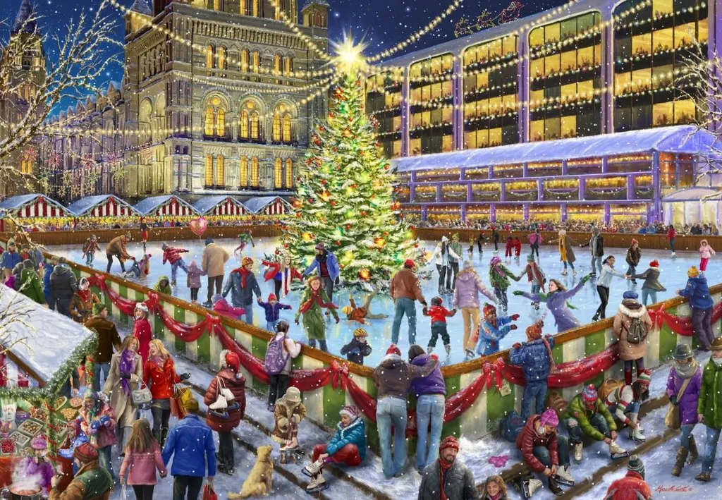 Puzzle 1000 pieces BlueBird Patinage de Noel format classique adulte