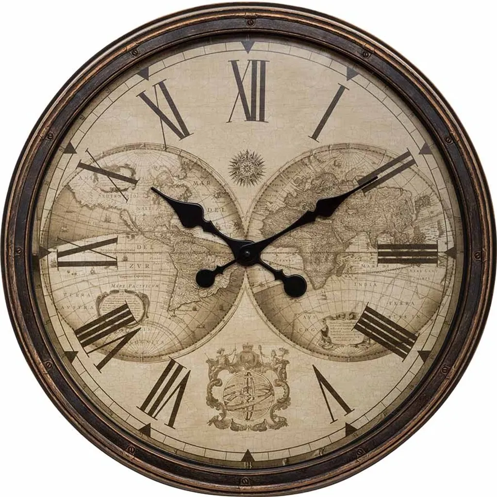Horloge murale silencieuse Corvin Ø 51 cm - Cadre métal noir et doré