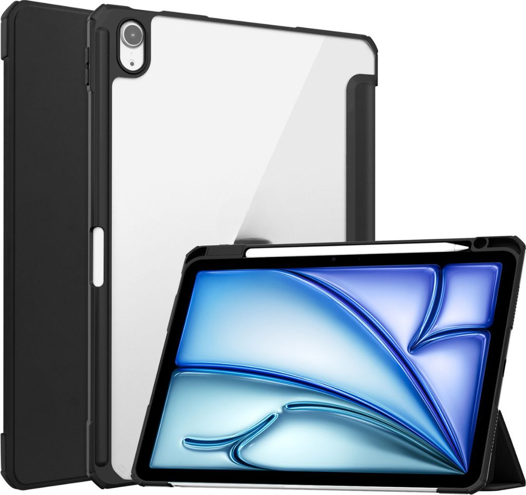 Case2go - Hülle kompatibel mit Apple iPad Air (2024) / Apple iPad Air (2025) - 11 Zoll - Acryl Silikon Tablet Case Schutzhülle - Schwarz