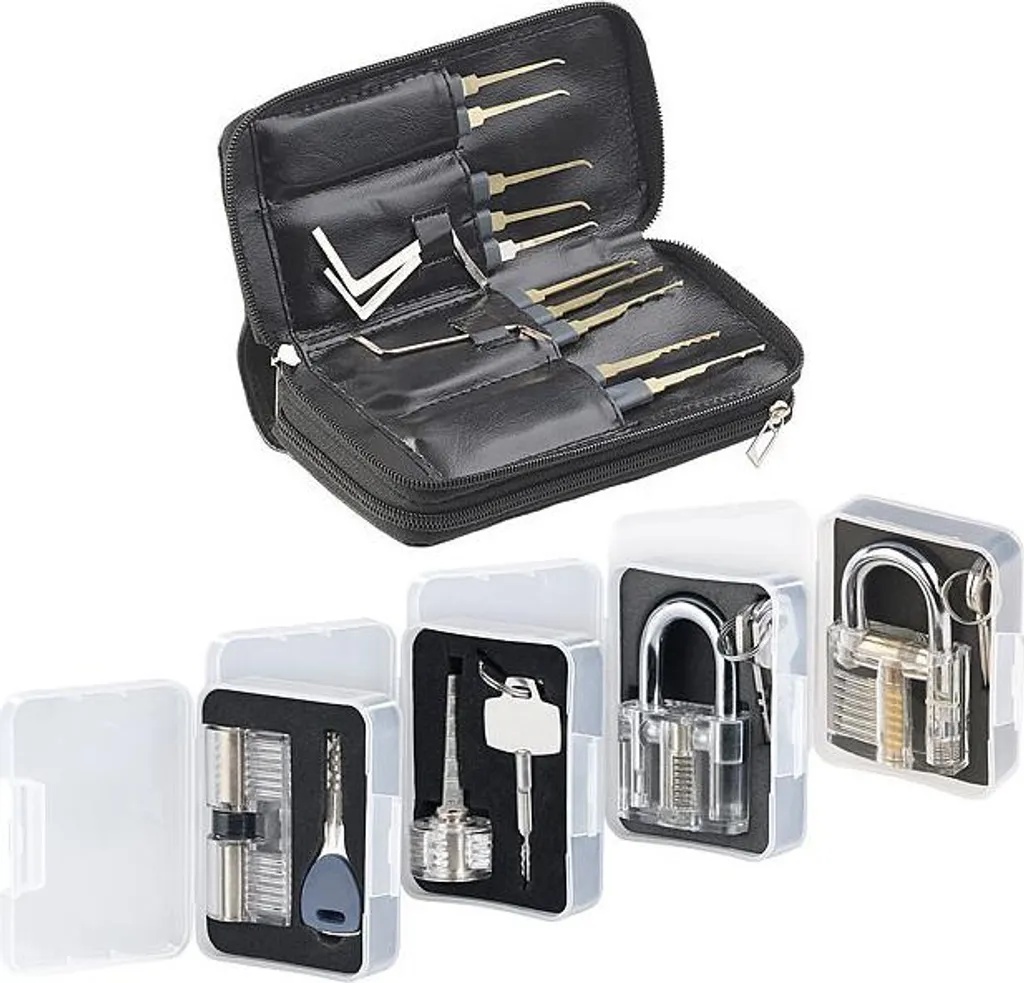 Kit crochetage 32 pièces acier inoxydable avec cadenas transparent
