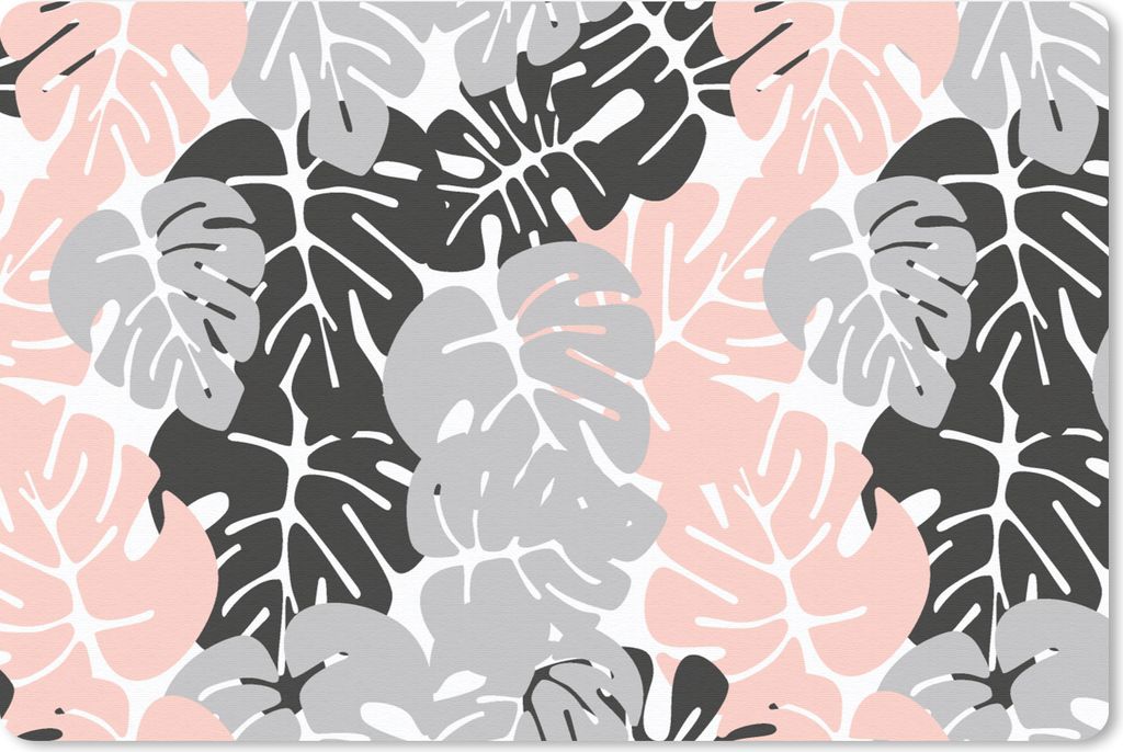 MuchoWow Mauspad Mousepad Monstera - Pastell - Blätter 27x18 cm - Mousepads - Maus Mat - Pad - Mausunterlage - Büroartikel - Desk Matten