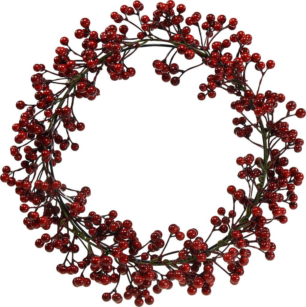 Weihnachtsdeko Beerenkranz Rot Festliche Türkranz Kunstpflanzen Tischdeko Ø35cm