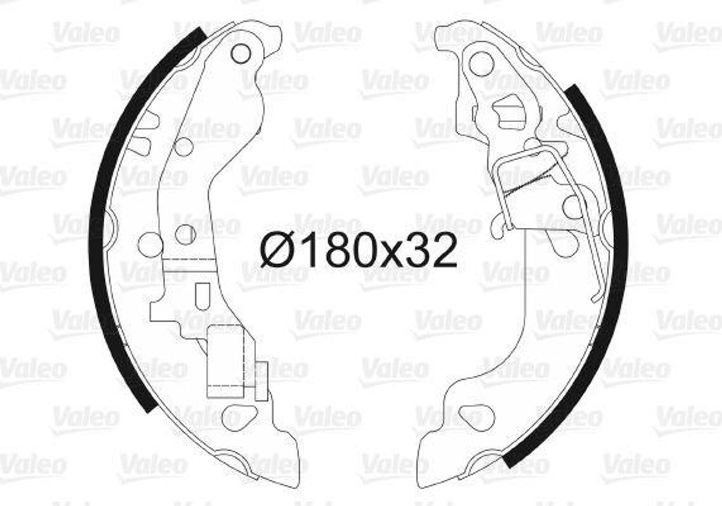 VALEO Bremsbackensatz Trommelbremse Hinten für FIAT PUNTO (188) 180mm 562990