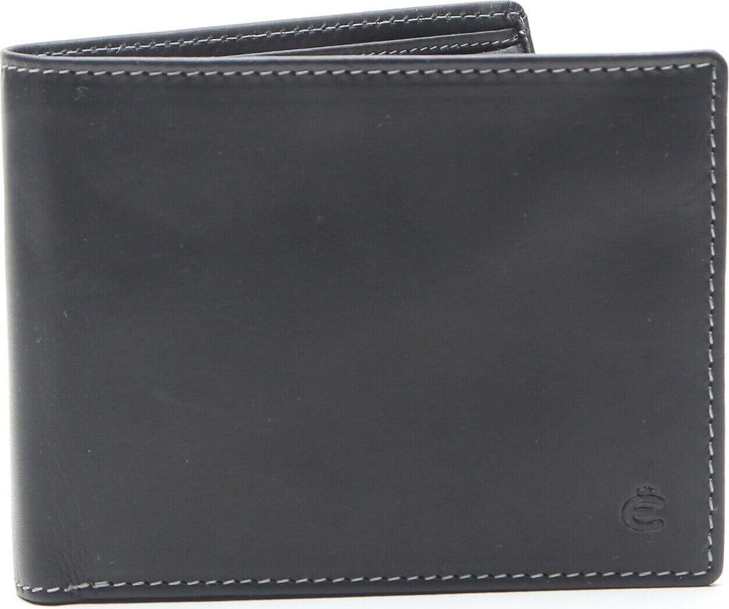 Esquire flache echt Leder Geldbörse Portemonnaie mit RFID Schutz schwarz