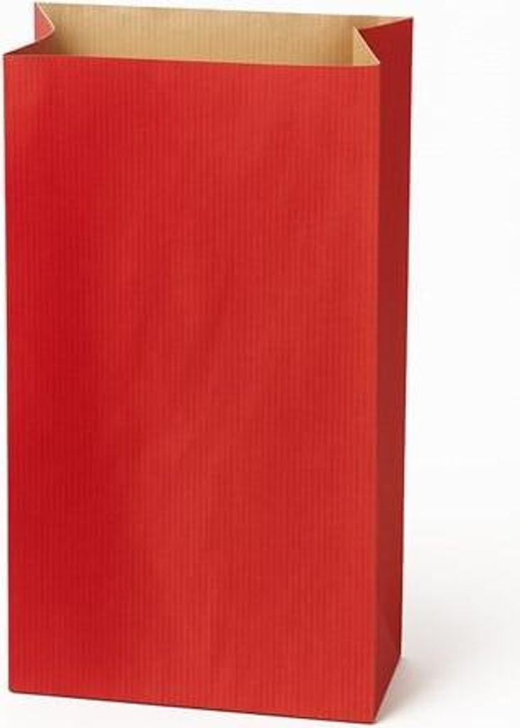 Kraft-Faltbeutel RED 160 x 270 + 80 mm