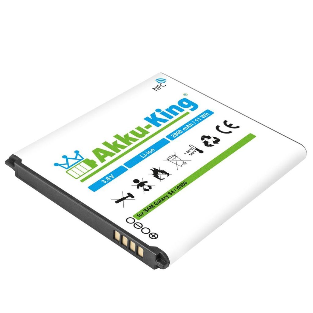 Akku kompatibel mit Samsung EB-B600, B600BE, B600BU, B600BC - Li-Ion 2900 mAh - mit NFC - für Galaxy S4, S4 Active i9295, i9500, LTE i9505, i9506