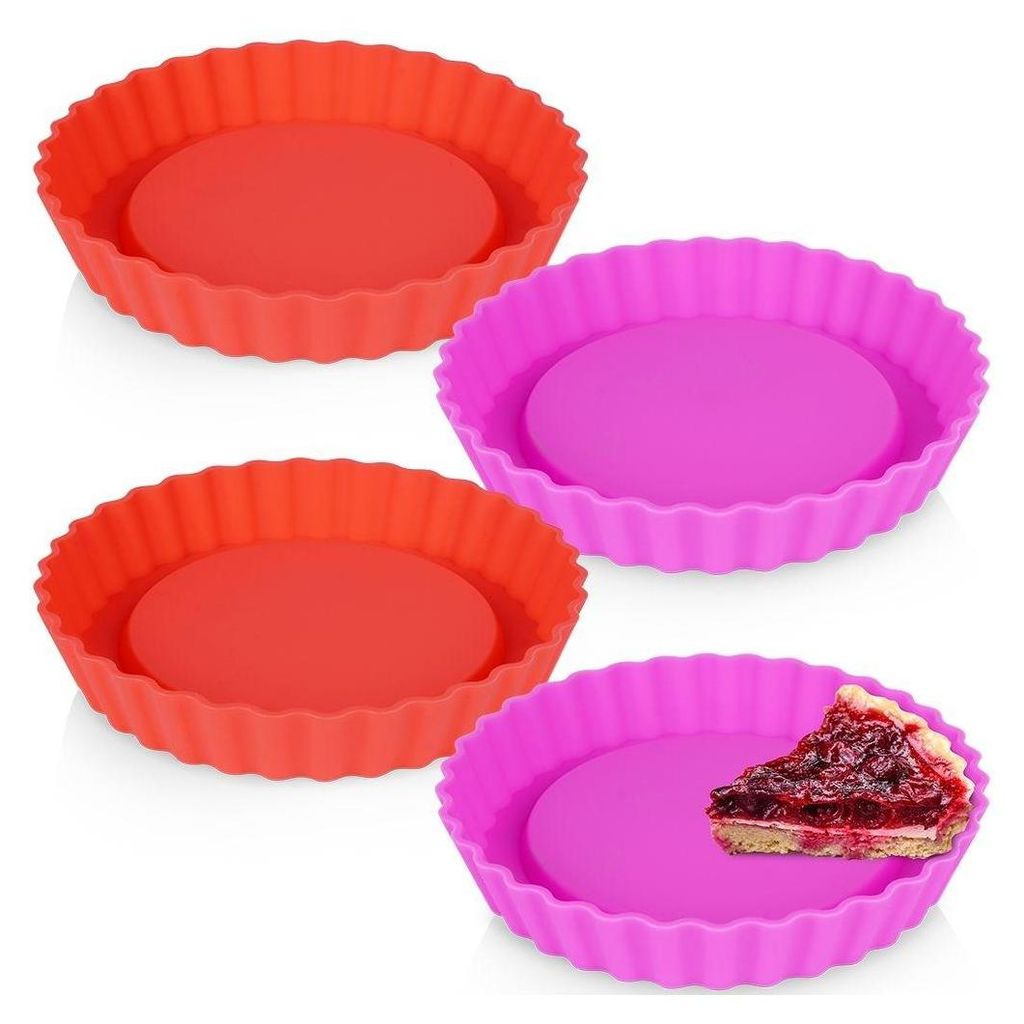 Lot de 4 moules mini-tartelettes en silicone lavables au Image du produit 
