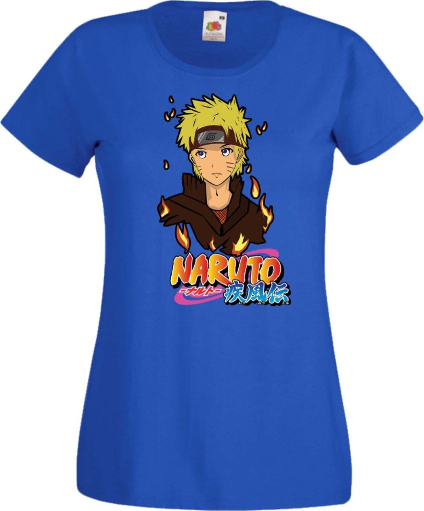 Damen T-Shirt Naruto Uzumaki 02 Var-032 Naruto Uzumaki, Lady M / Blau