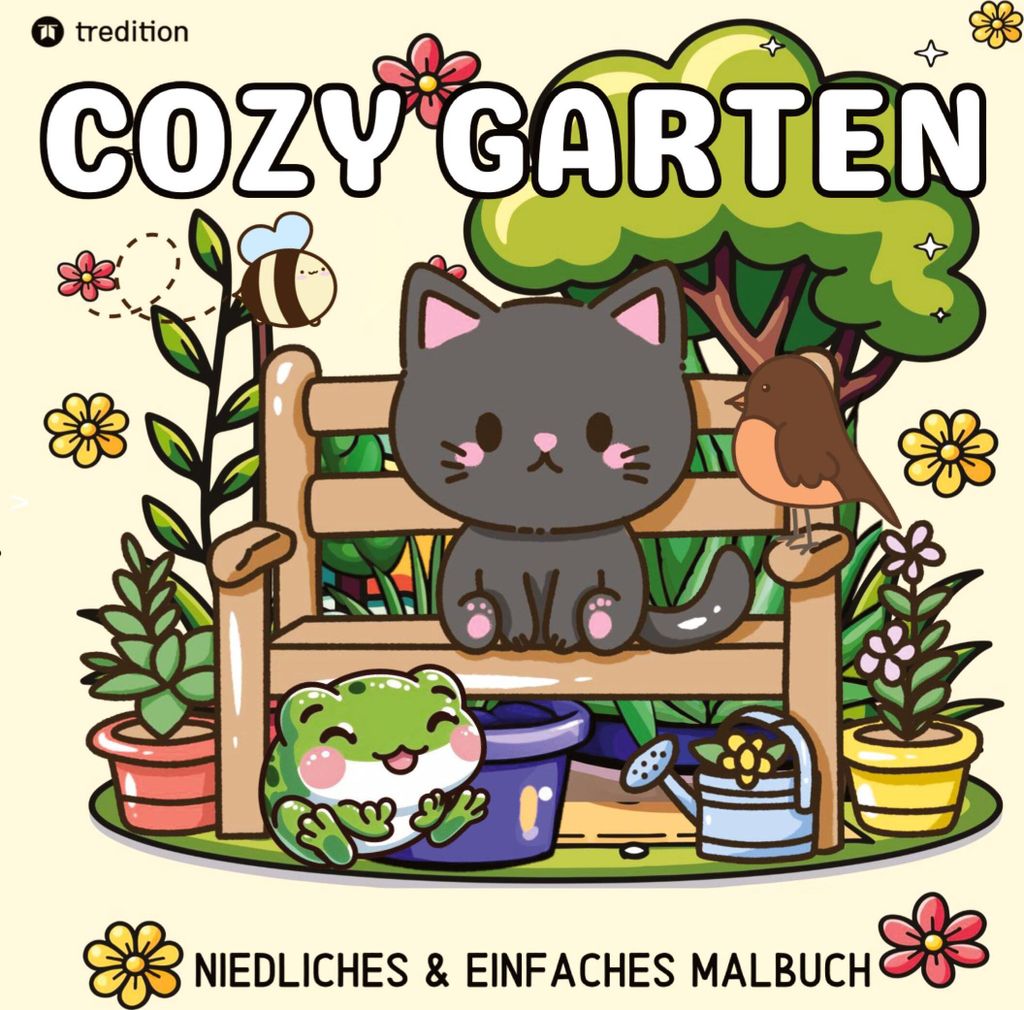Cozy Malbuch für Erwachsene Garten Malbuch - Süße Motive Produktbild 