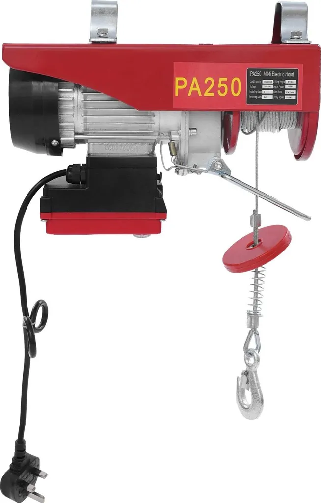 Palan électrique 250 kg IP40 moteur 220V et élingues de levage incluses