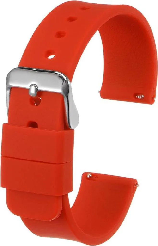 Bracelet en silicone rouge avec boucle à dégagement rapide et douilles