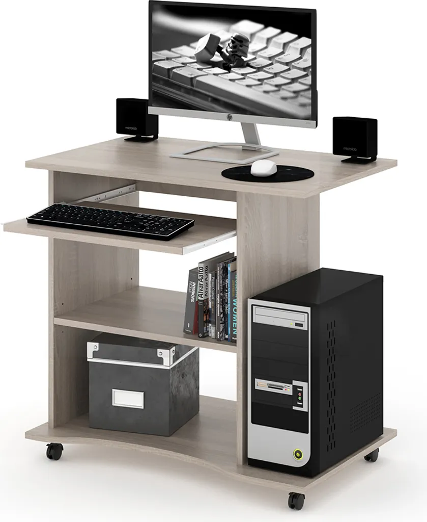 Table de travail compacte Vicco Harm 80cm chêne pour télétravail