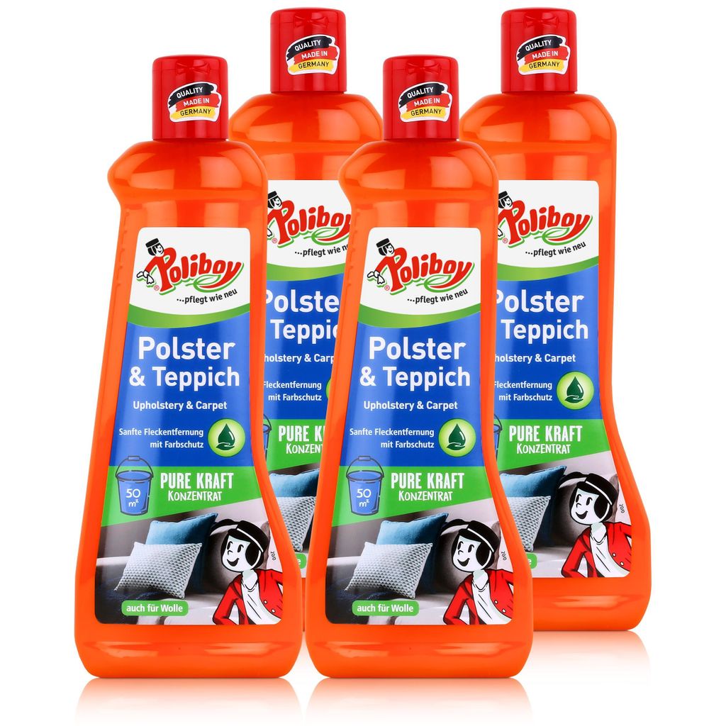Poliboy Polster & Teppich Reiniger 500ml - Reinigt & pflegt (4er Pack)