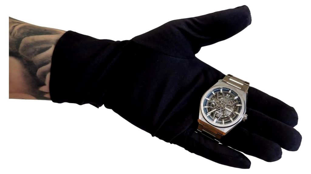 Mikrofaser-Handschuhe, schwarz, für Uhrmacherei und Schmuckbearbeitung