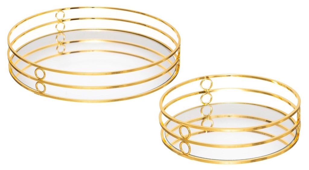 Spiegel-Tablett FEEL, 2 Stück, golden Produktbild 