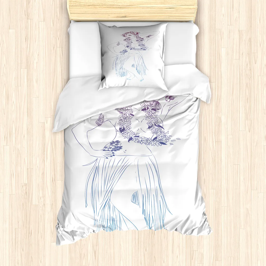 Set Copripiumino ABAKUHAUS Hula Girl 135x200cm Anallergico Malva