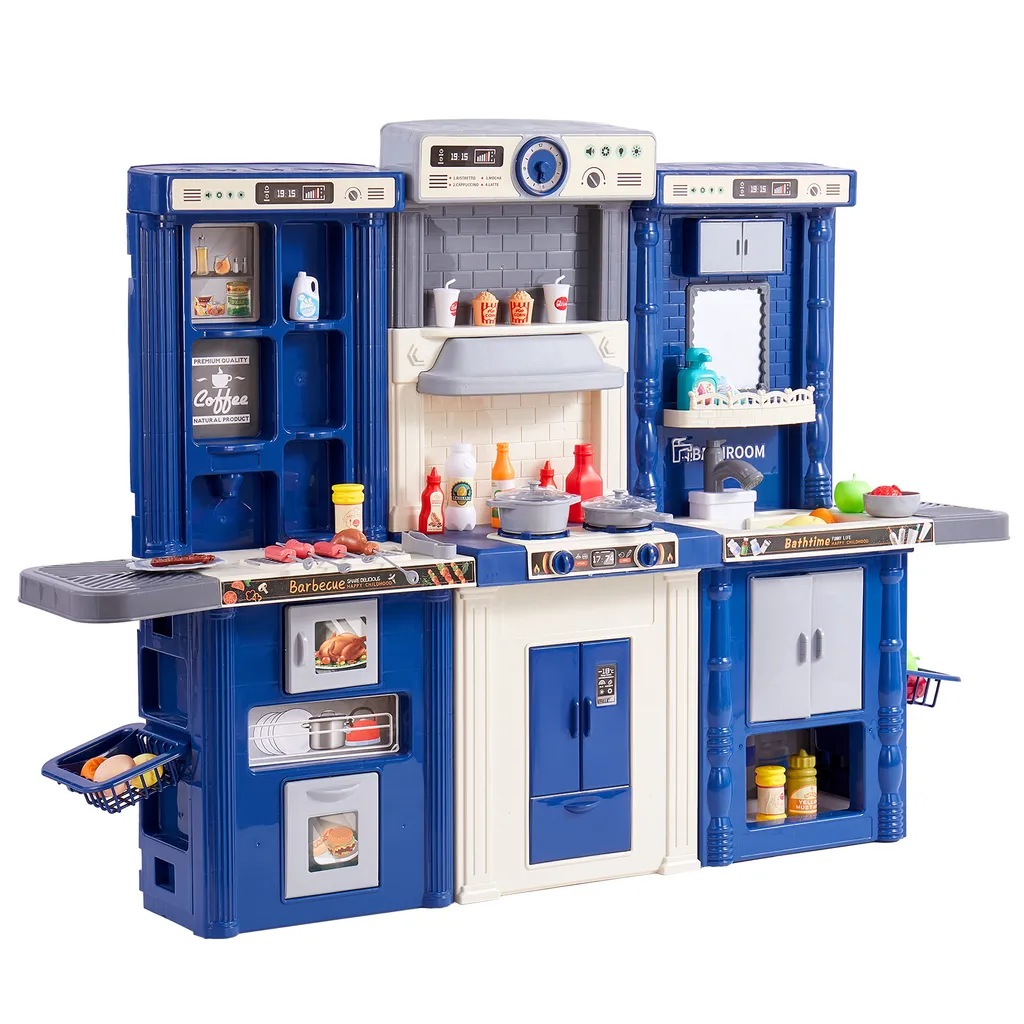 Cuisine Enfant Bleue Jeu de Rôle Complet avec Accessoires pour 3-8 Ans