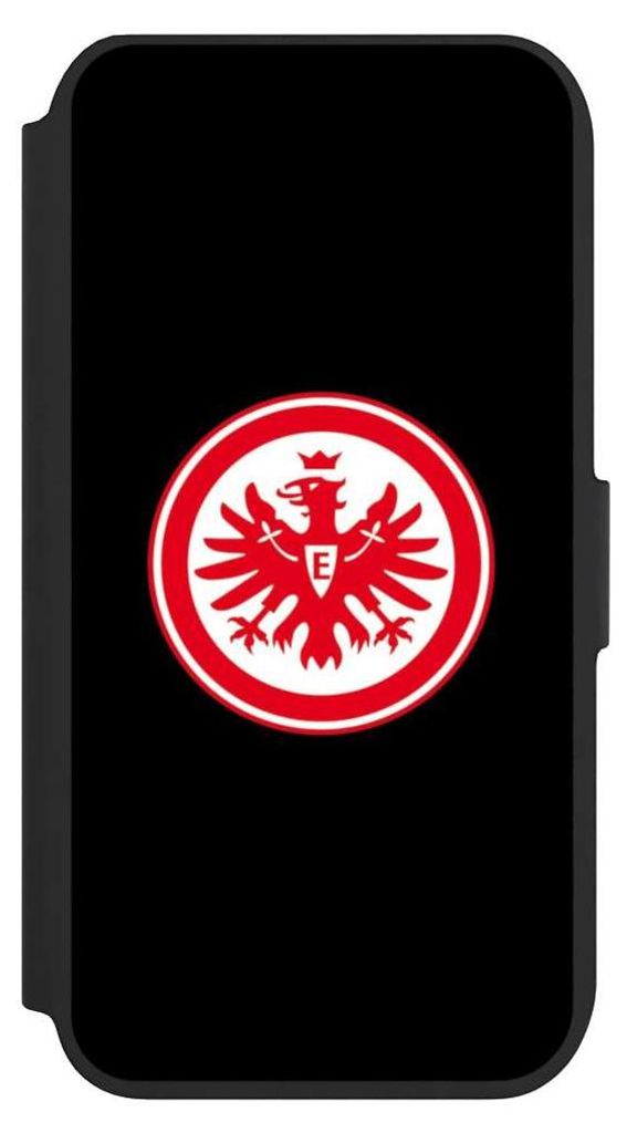 NIVOCASE Klapphülle für Apple iPhone 7 Handyhülle aus Kunst Leder NIVOflip schwarz Adler Eintracht Frankfurt SGE