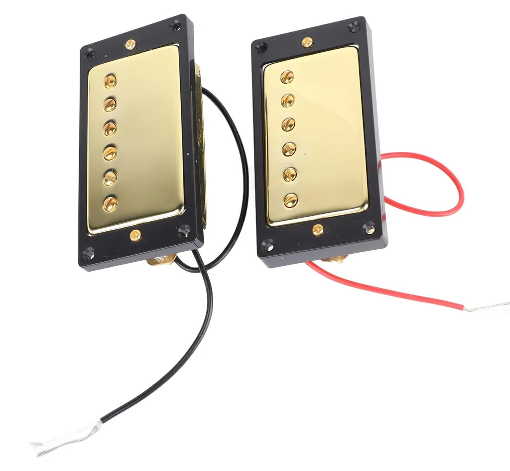 Micro Humbucker Métal Doré pour Guitare : Éliminez les Bruits Parasites - 2
