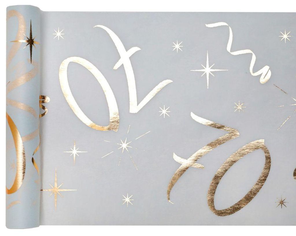 Chemin de table intissé 70e anniversaire - 30 cm x 5 m - Image du produit 