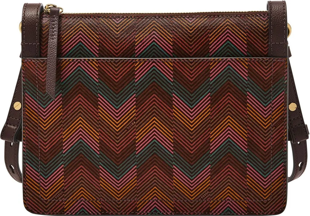 Sac à épaule bandoulière femme en cuir imprimé multicolore Fossil