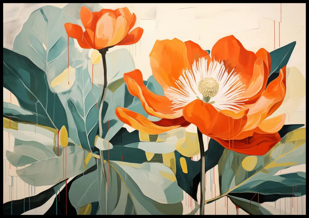 Grande affiche paysage 100x70 cm aux couleurs vives et lumineuses