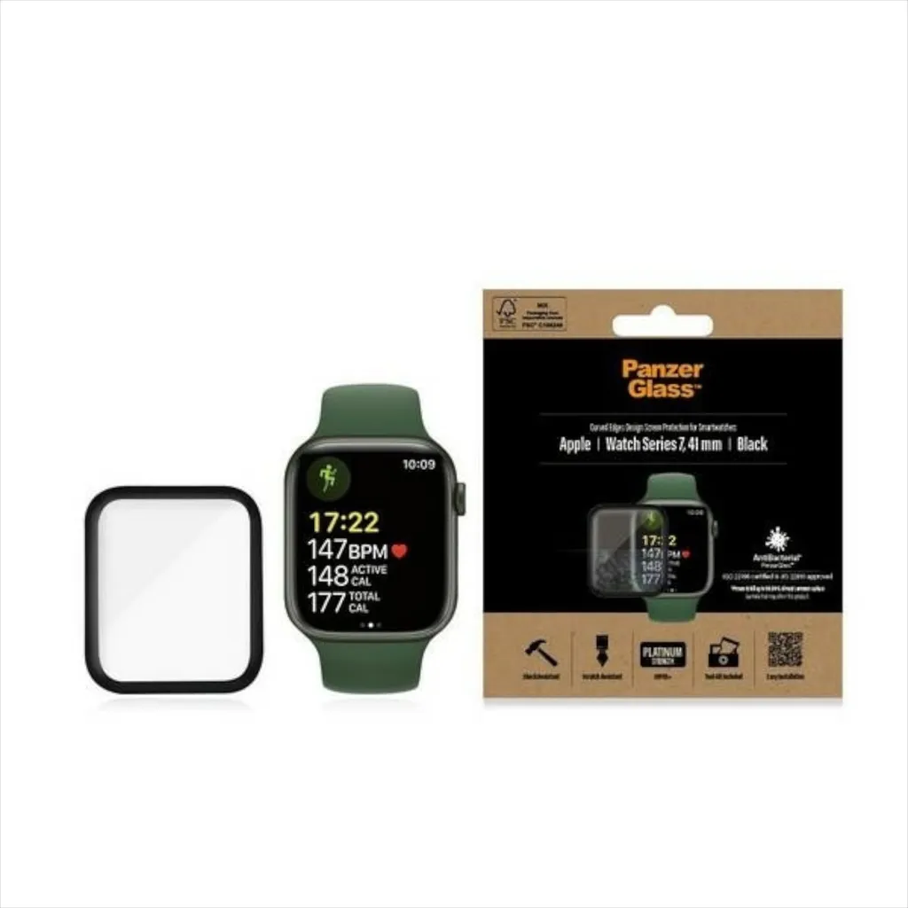 PanzerGlass Apple Watch 41mm: Vetro Temperato Serie 9/8/7 Anti-Urti