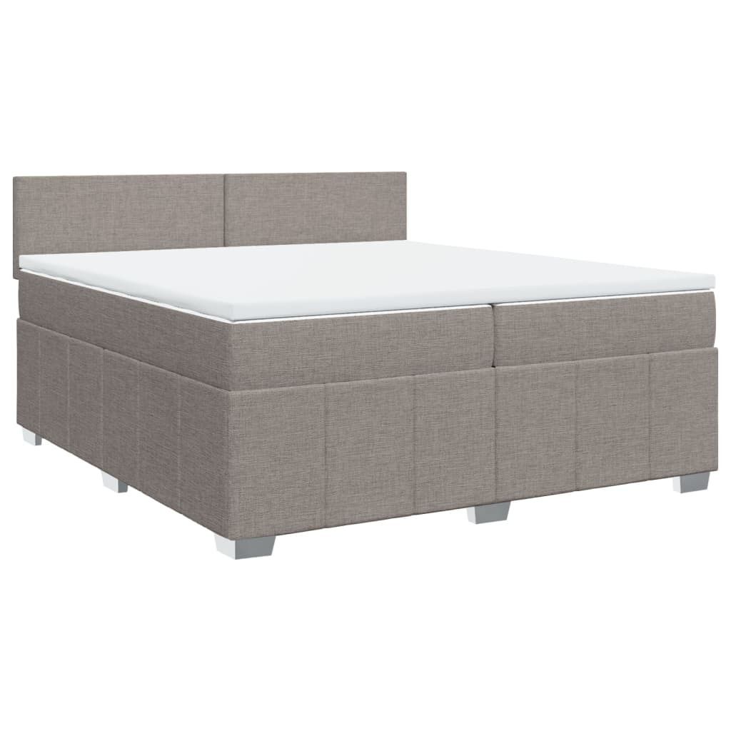 vidaXL Boxspringbett mit Matratze Taupe 200x200 cm Stoff