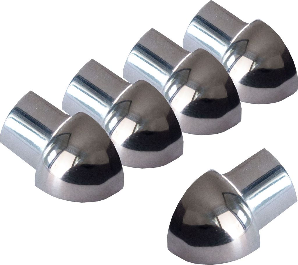 Dalsys 5x Außeneck für Fliesenschiene 8mm Viertelkreisprofil Edelstahl Poliert, Fliesenprofil