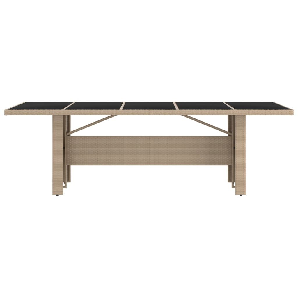 "im Sonderangebot"Esstisch/Outdoor Tisch - Gartentisch - moderne Design - Balkontisch - mit Glasplatte Beige Poly Rattan & Hartglas DEMöbel 9430461