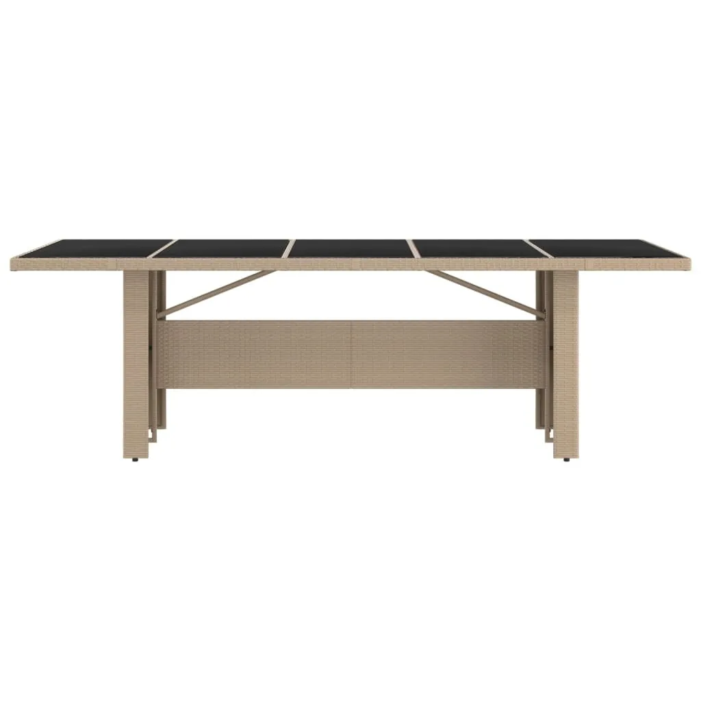 Table d'extérieur résistante aux intempéries en polyrotin beige UV - 3