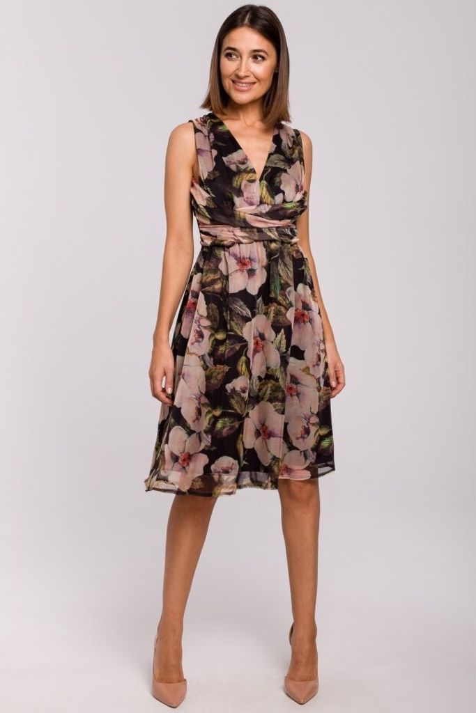 Stylove Geblümtes Kleid für Frauen Isondrie S225 schwarz braun XXL