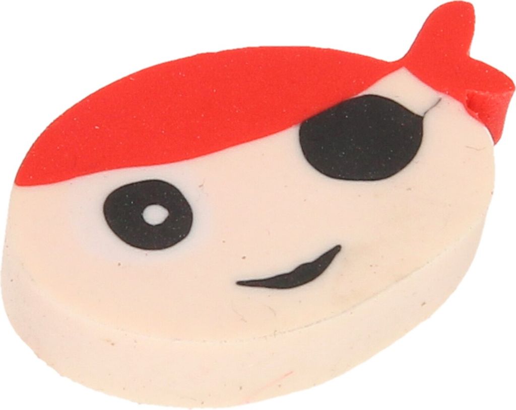 radiergummi Piratenjungen 4 cm Gummi blank / rot