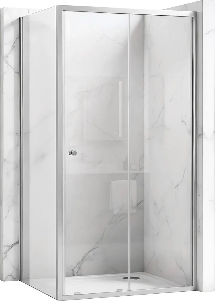 Espace de douche rectangulaire 140x80 coulissant Rea Primo Slide chrome