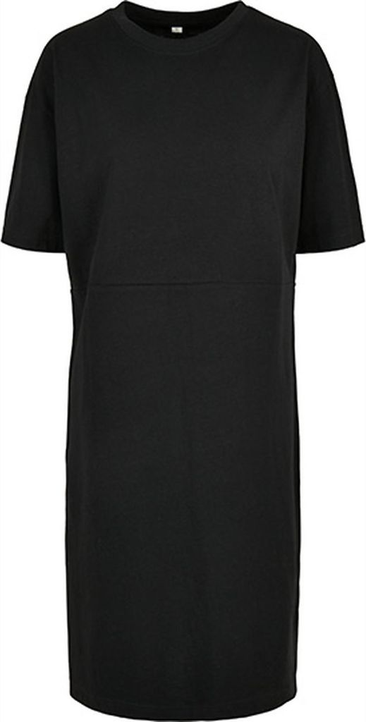 Build Your Brand BY181 | Damen Organic Oversized Slit T-Shirtkleid - Farbe: Black - Größe: L