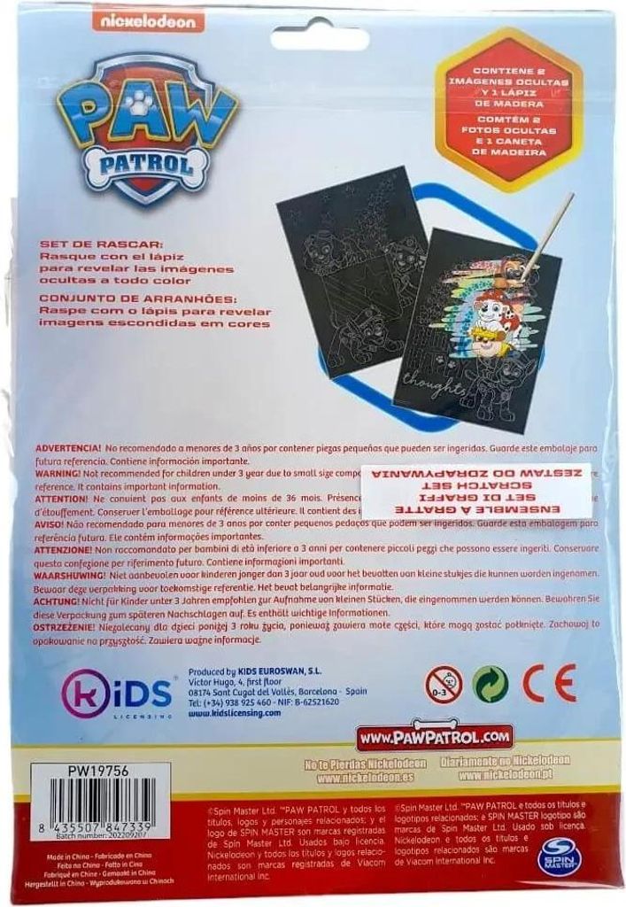 Paw Patrol Kratzerset – Kratzen, Malen und Spaß haben mit Produktbild 