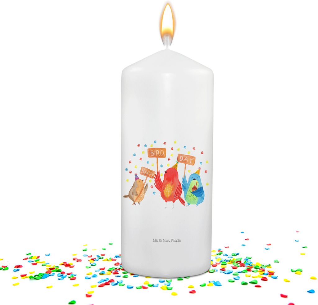 Mr. & Mrs. Panda Geburtstagskerze 60. Geburtstag Happy Bird Day - Weiß - Geschenk, Zum, Jubiläumskerze, Vögel, Party, zierkerze, Geburtstagslich...