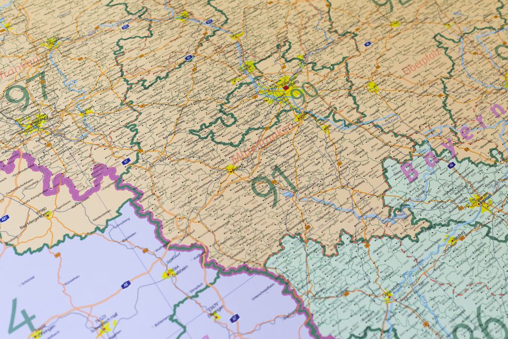 XL Postleitzahlenkarte von Bayern, Wandkarte PLZ, mit Produktbild 7